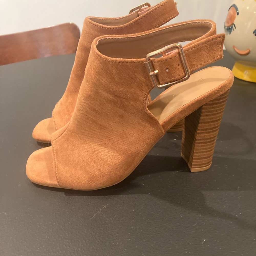 Bamboo Open Toe Booties Size 8